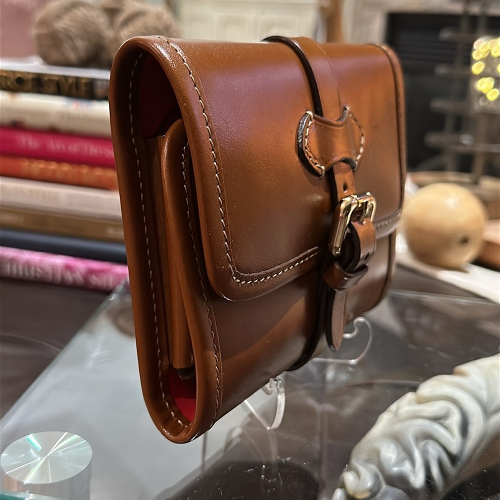 *HOLD* BOLDRINI SELLERIA Genuine Florentine Vacchetta Leather Cosmetics Bag - Picture 8 of 16
